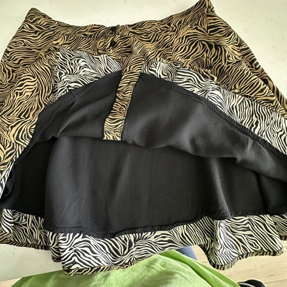 Zebra Print A-Line Button-Front Mini Skirt - Picture 6 of 6